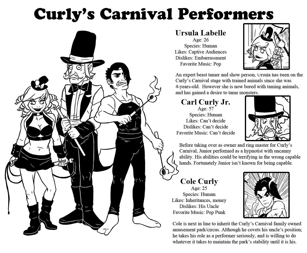 Curly’s Carnival Performers